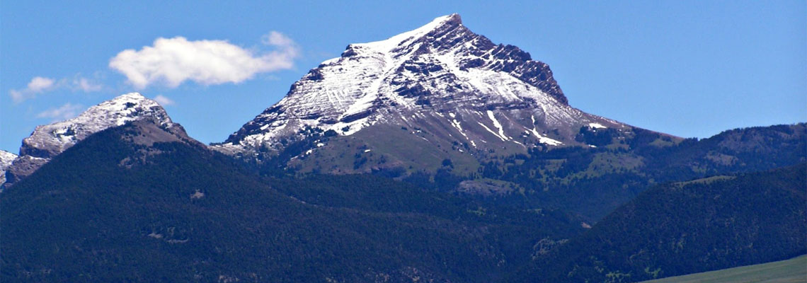 Sphinx Mountain snow capped