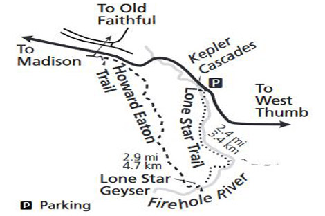 Howard Eaton Trail to Lone Star Geyser near Old Faithful