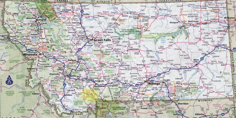 Road Map Montana