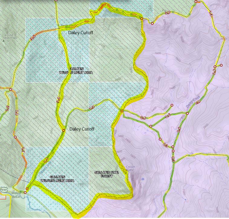 Teepee - Daley Creek Trail Map